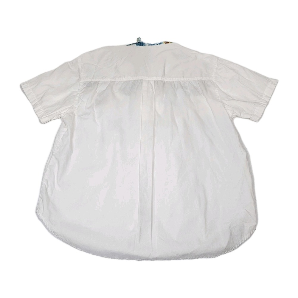 Vintage Bill Blass Shirt Women's Sz M Embroidered Button Up  White Art To Wear - Picture 12 of 14
